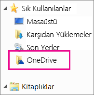 Windows Gezgini’nde OneDrive klasörü