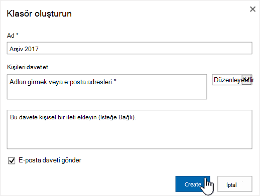 SharePoint Online klasik mod paylaşım iletişim kutusu