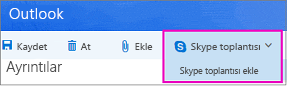 Web üzerinde Outlook'ta yeni Skype Toplantısı seçeneği