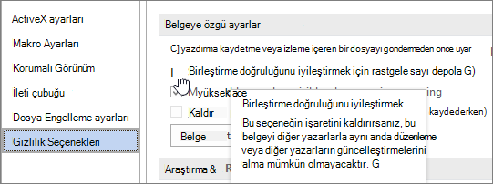 Rastgele sayıları depolama ayarı