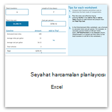 Excel için seyahat harcamaları planlayıcı