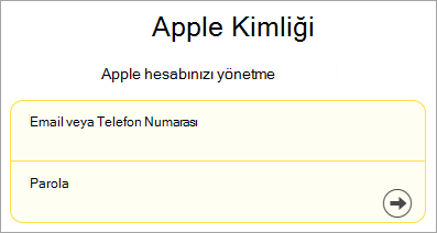 Apple Kimliği oturum açma ekran görüntüsü