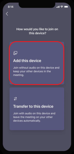bu cihazı toplantıya ekleme