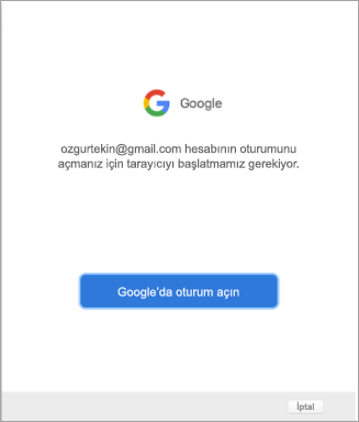 Mevcut Gmail hesabınız için istem göstermek