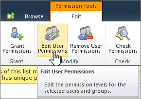 Kullanıcı izinlerini düzenleme