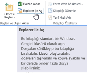 IE11’de SharePoint 2016 Explorer ile Aç