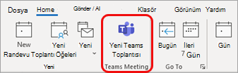 Outlook'ta Yeni Teams Toplantısı