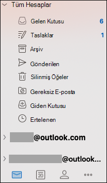 Mac için Outlook 'ta birleştirilmiş gelen kutusu.