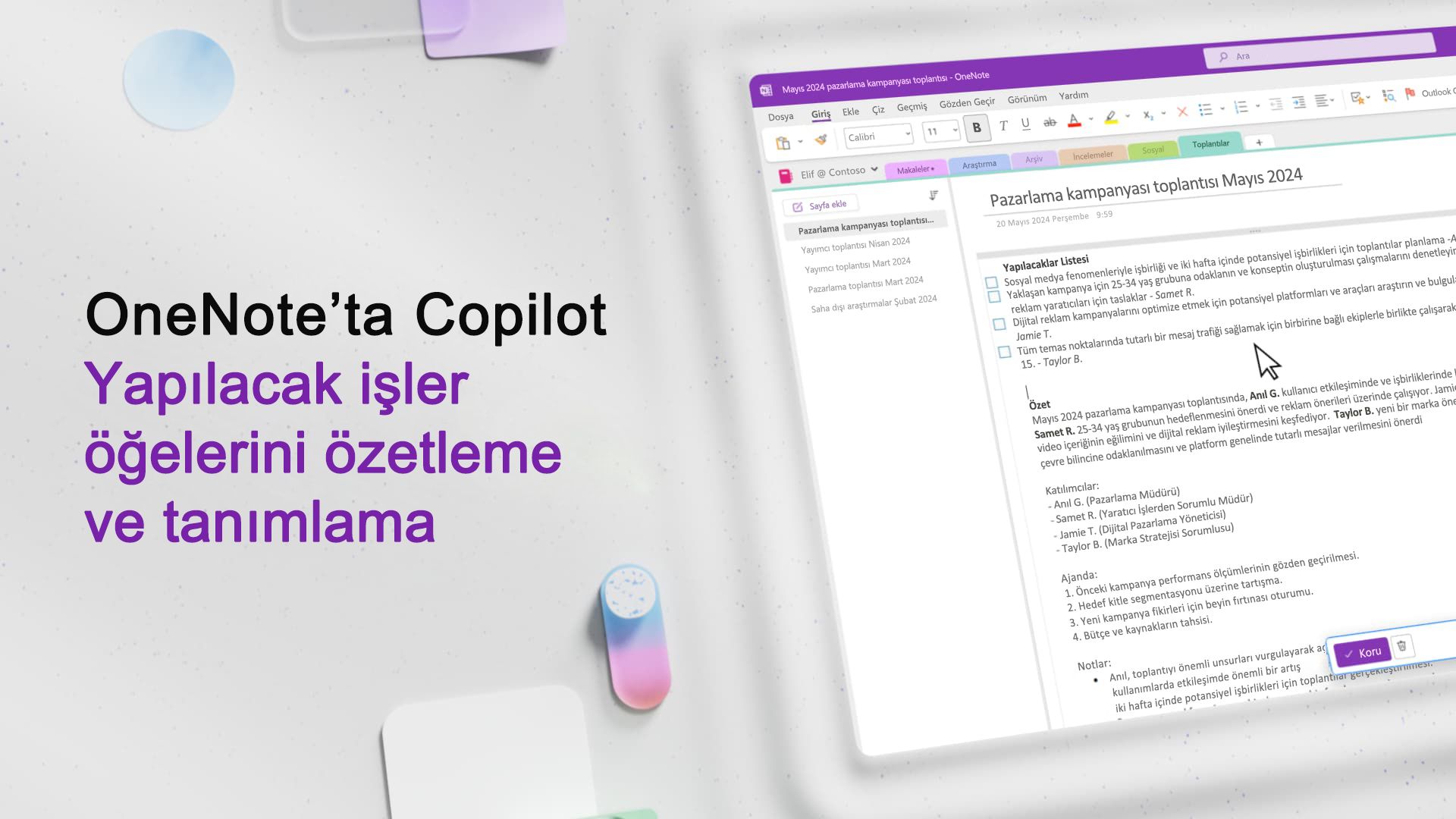 Video: OneNote'ta Copilot ile yapılacaklar öğelerini özetleme ve tanımlama