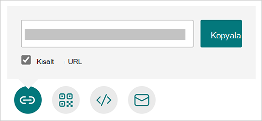 Microsoft Forms'da URL'yi kısalt seçeneği