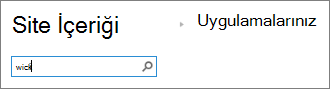 Wiki'nin yazıldığı uygulama arama kutusu