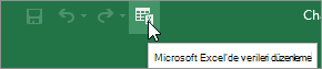 Hızlı Erişim Araç Microsoft Excel'te Verileri Düzenle simgesi