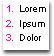 список із різними кольорами номерів і тексту