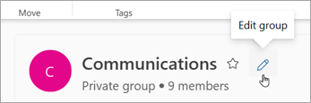 Натисніть кнопку Редагувати групу поруч з іменем групи.