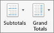 On the Design tab, select Subtotals or Grand Totals