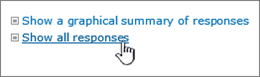 Знімок екрана: посилання "Показати всі відповіді" в опитуванні.