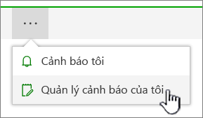 Nút Quản lý cảnh báo trong SharePoint Online được tô sáng