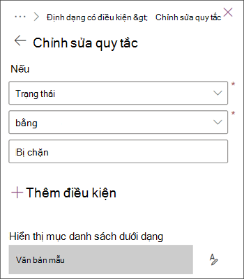 Hình ảnh quy tắc tô sáng các mục với trạng thái Bị chặn