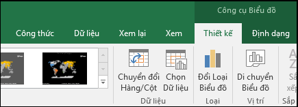 Công cụ Biểu đồ dạng Bản đồ trên Dải băng trong Excel