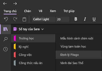 Chế độ tối trong OneNote for Windows 10