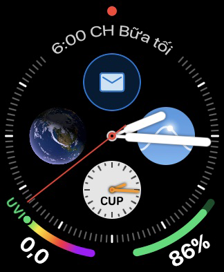 Mặt Apple Watch hiển thị thông tin Outlook