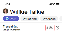 Biểu tượng người trong Walkie Talkie, cho biết số người đã kết nối với kênh