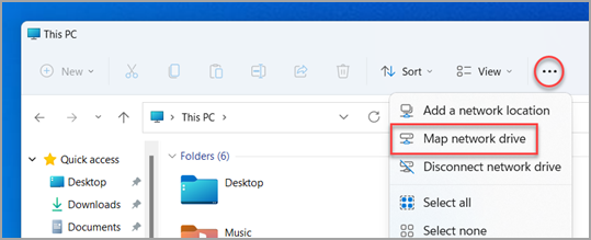 Nơi để tìm Ánh xạ Ổ đĩa Mạng trong Windows File Explorer 11