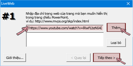 Dán địa chỉ https của video mà bạn muốn chèn