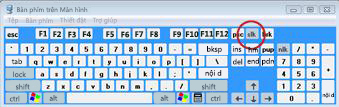 Windows-Bildschirmtastatur mit Scroll Lock-Taste