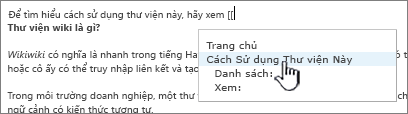 Chèn nối kết vào Wiki