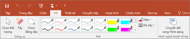 Hiển thị tab Vẽ trong PowerPoint 2016 dành cho Windows