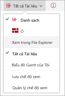 Các dạng xem SharePoint Online trong Internet Explorer 11