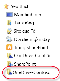 Thư mục OneDrive for Business được đồng bộ trong File Explorer