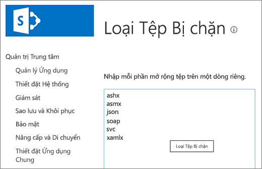 Danh sách các tệp bị chặn