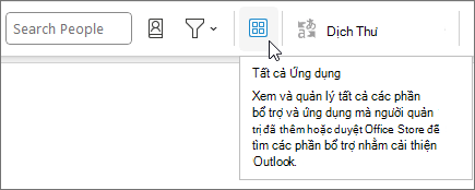 Biểu tượng Tất cả Ứng dụng trên bố trí ribbon thu gọn trong Outlook trên Windows.