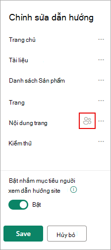 Bên dưới Chỉnh sửa dẫn hướng, một biểu tượng sẽ xác nhận các nối kết được nhắm mục tiêu của bạn.