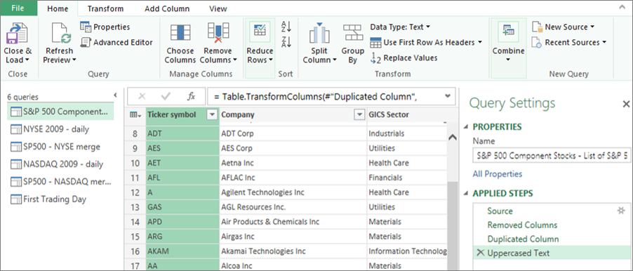 power query excel 2016