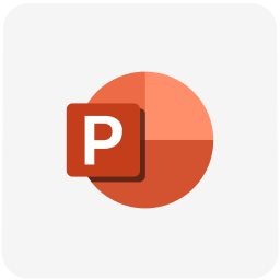 Logo PowerPoint với nền xám