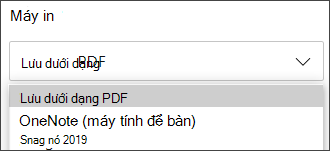 Tùy chọn Lưu dưới dạng PDF để in.