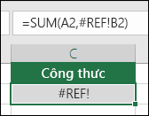 Excel hiển thị lỗi #REF! khi có tham chiếu ô không hợp lệ