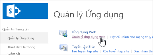 Mở cài đặt ứng dụng web