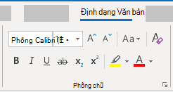 Nhóm phông chữ định dạng văn bản trong Outlook cho Windows