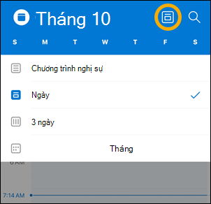 Tùy chọn nút dạng xem Lịch biểu iOS