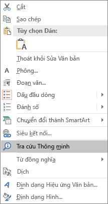 Hiển thị tùy chọn "Tra cứu thông minh" trong PowerPoint