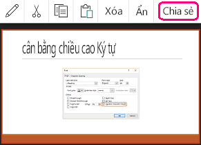 Lệnh Chia sẻ trong PowerPoint for Android