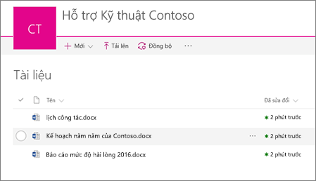 Thư viện với tệp được sao chép từ file explorer