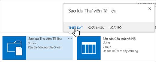 Cài đặt trên hộp thoại