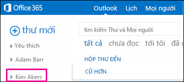 Thư mục chia sẻ hiển thị trong Outlook Web App