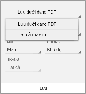 Chọn lưu dưới dạng PDF