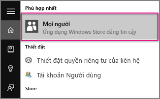 Nhập Mọi người trong Windows 10